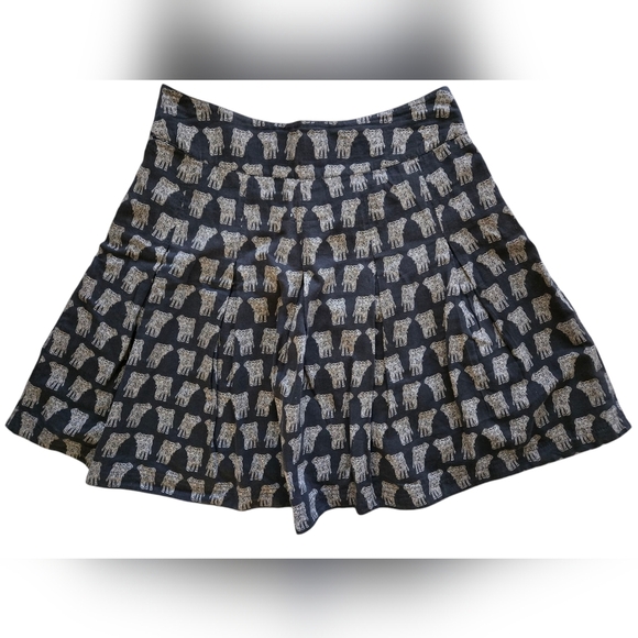 FAT FACE UK Black Skirt with Brown Elephant Pattern. Size 10Uk (6 US) - Picture 5 of 11